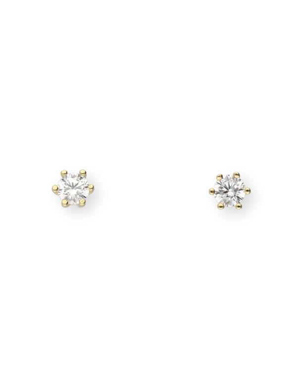 boucles d'oreilles zirconia or 9 ct - Solitaire de Carat
