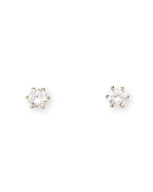 boucles d'oreilles zirconia or 9 ct - Solitaire de Carat