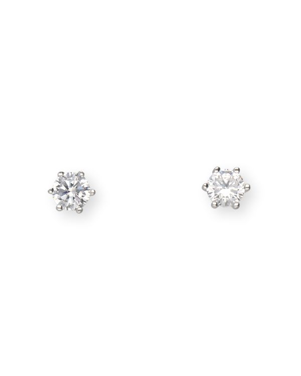 boucles d'oreilles zirconia or 9 ct - Solitaire de Carat
