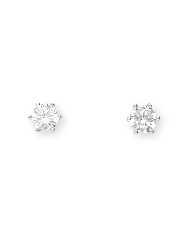 boucles d'oreilles zirconia or 9 ct - Solitaire de Carat