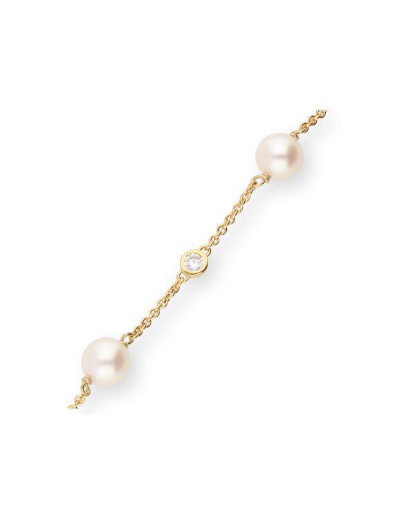Perlen, Zirkonia Armband Silber 925 - Vermeilgold von Carat
