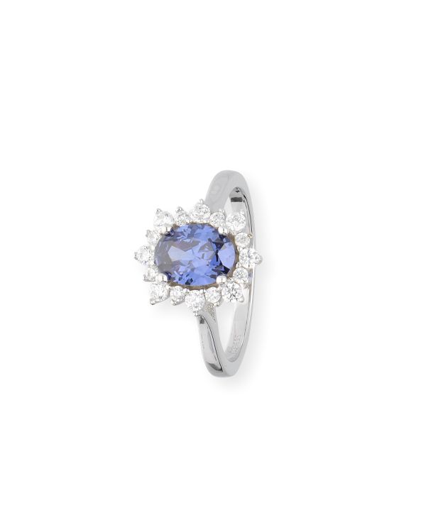 Tansanit, Zirkonia Ring Silber 925 - Colorstone von Carat