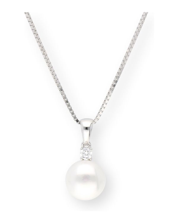 Perlen, Zirkonia Halskette Gold 9 ct - Pearls von Carat