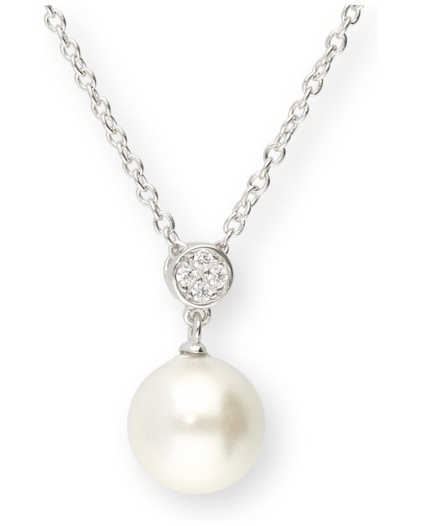Perlen, Zirkonia Halskette Silber 925 - Pearls von Carat