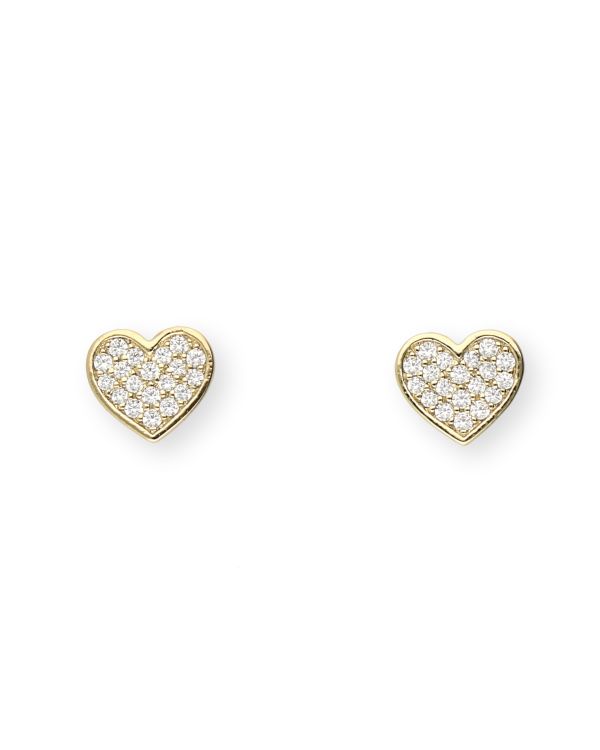 Zirkonia Ohrstecker Messing Plaqué - Hearts von Carat and Friends