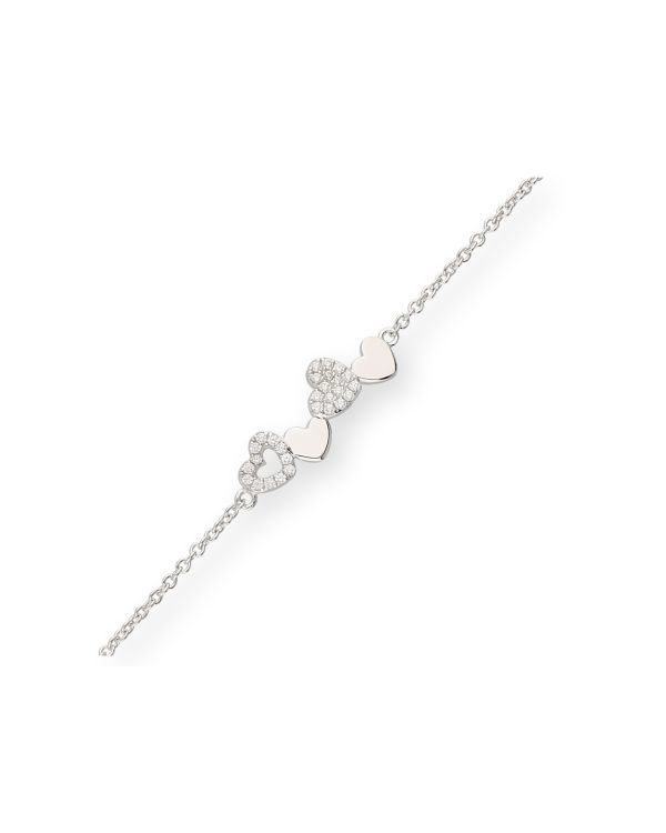 Zirkonia Armband Silber 925 - Hearts von Carat and Friends