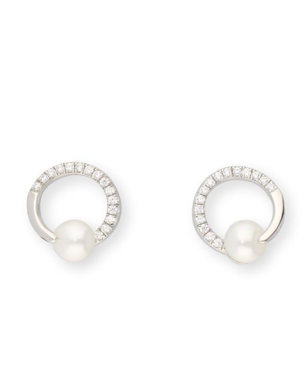Perlen, Zirkonia Ohrstecker Silber 925 - Pearls von Carat