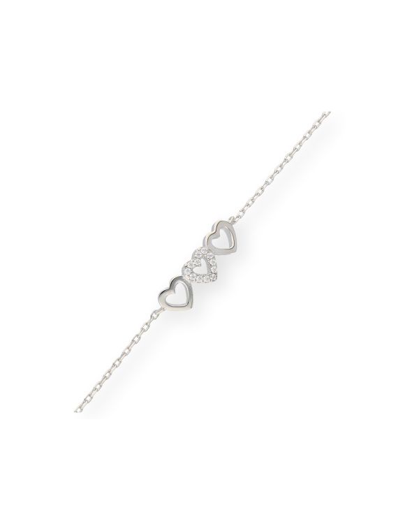 Zirkonia Armband Silber 925 - Hearts von Carat and Friends
