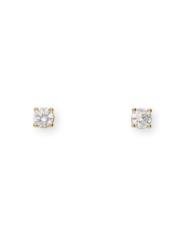 boucles zirconia laiton plaqué - Solitaire de Carat and Friends