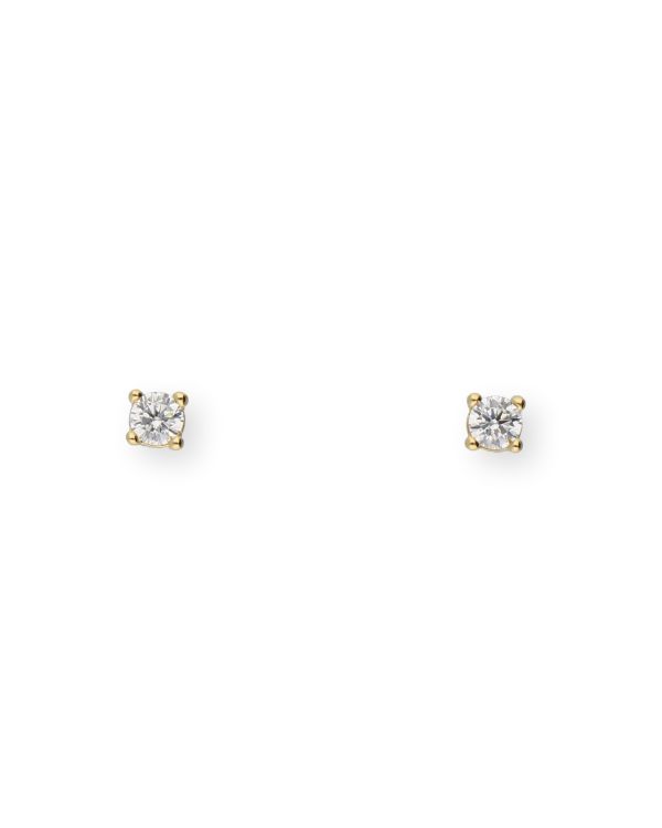 boucles zirconia laiton plaqué - Solitaire de Carat and Friends