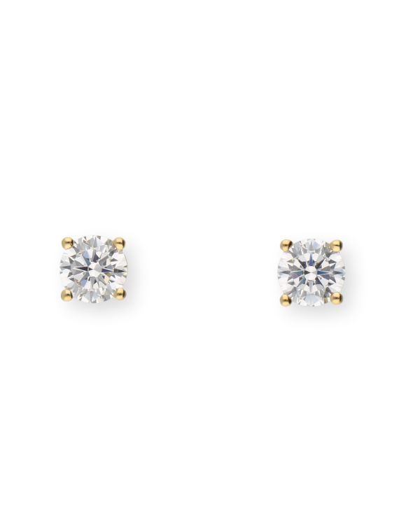 Zirkonia Ohrstecker Messing Plaqué - Solitaire von Carat
