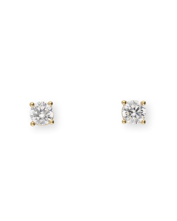 Zirkonia Ohrstecker Messing Plaqué - Solitaire von Carat
