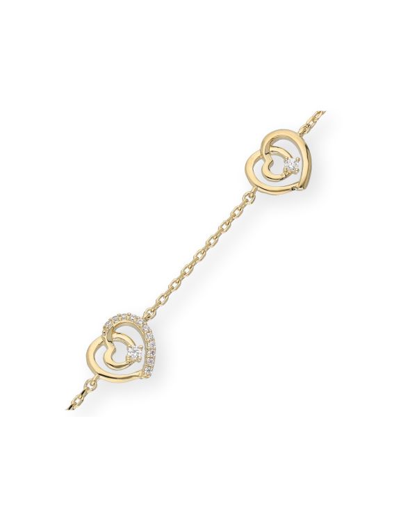 Zirkonia Armband Messing Plaqué - Hearts von Carat and Friends