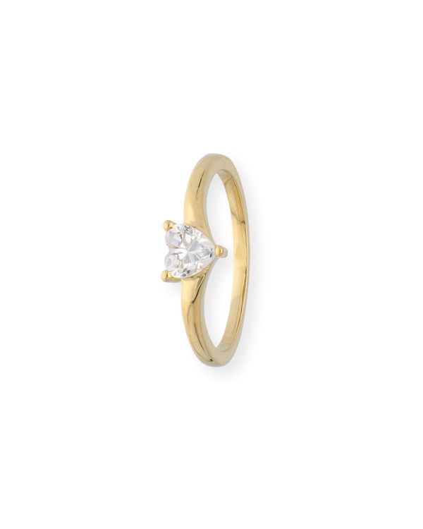 Zirkonia Ring Messing Plaqué - Hearts von Carat and Friends