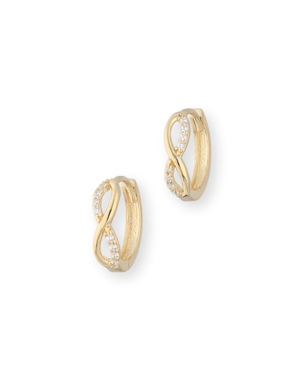 créoles zirconia or 9 ct - Motifs de Carat