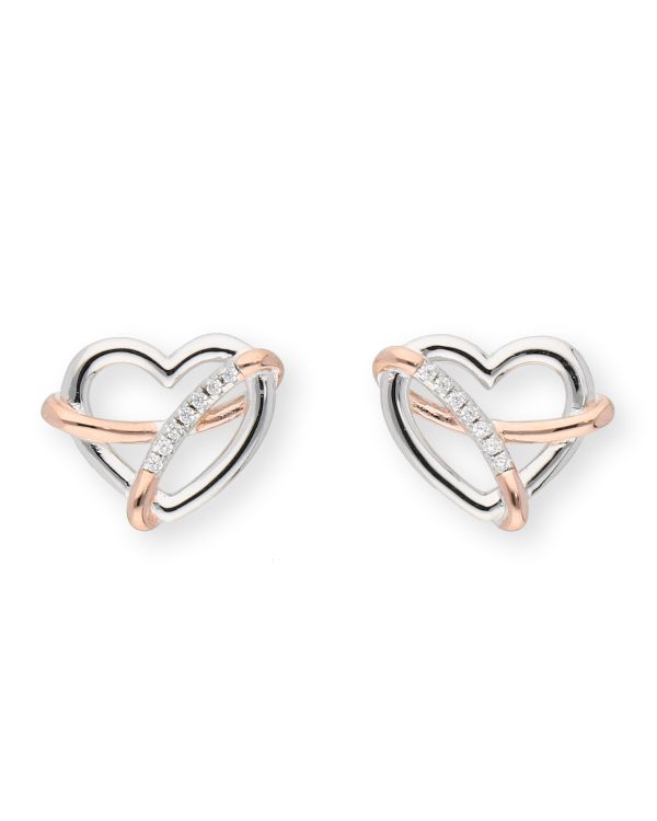 boucles d'oreilles zirconia argent 925 - Hearts de Carat