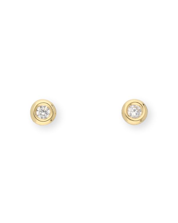 Clous d'oreilles Zirconia Or 18 ct - Solitaire de Carat