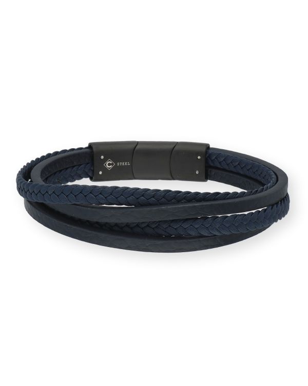 Armband Edelstahl, Leder - Cool von Carat Men