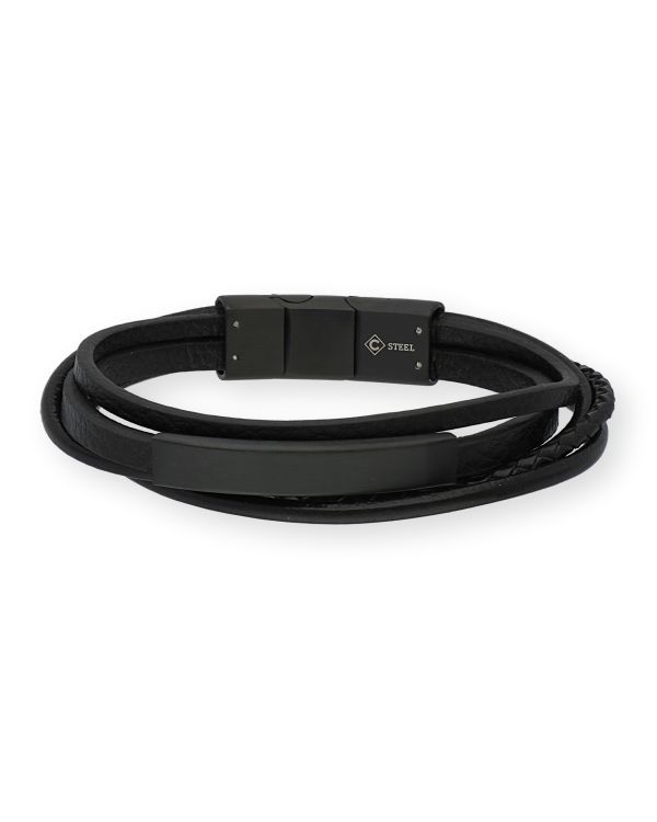 Bracelet Acier inoxydable, Cuir - Cool de Carat Men