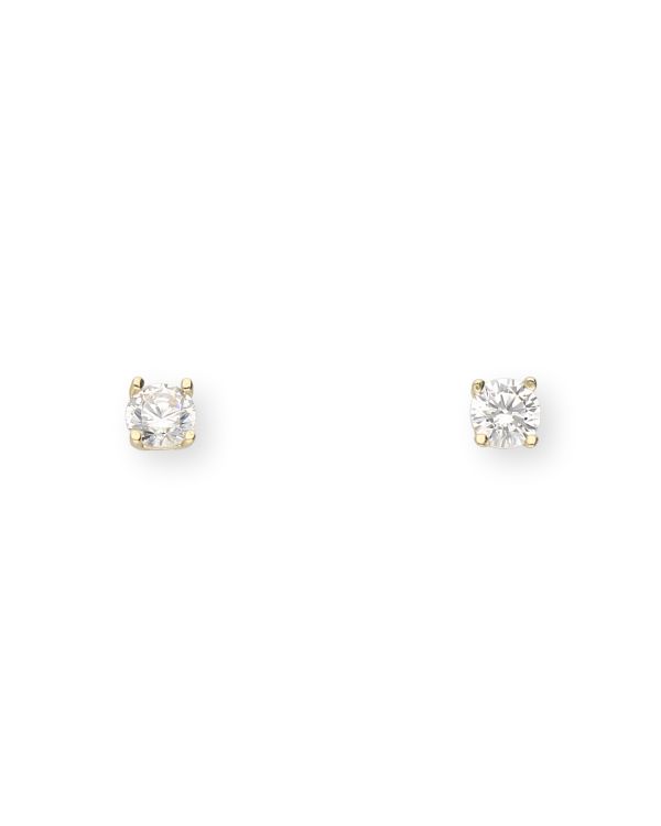 Clous d'oreilles Zirconia Or 9 ct - Solitaire de Carat