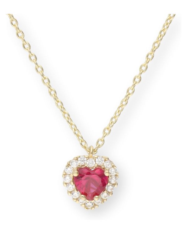 Rubin, Zirkonia Halskette Gold 9 ct - Colorstone von Carat