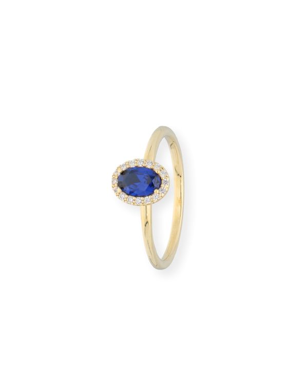 Bague Saphir, Zirconia Or 9 ct - Colorstone de Carat