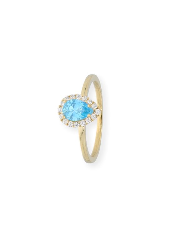 Bague Aiguemarine, Zirconia Or 9 ct - Colorstone de Carat