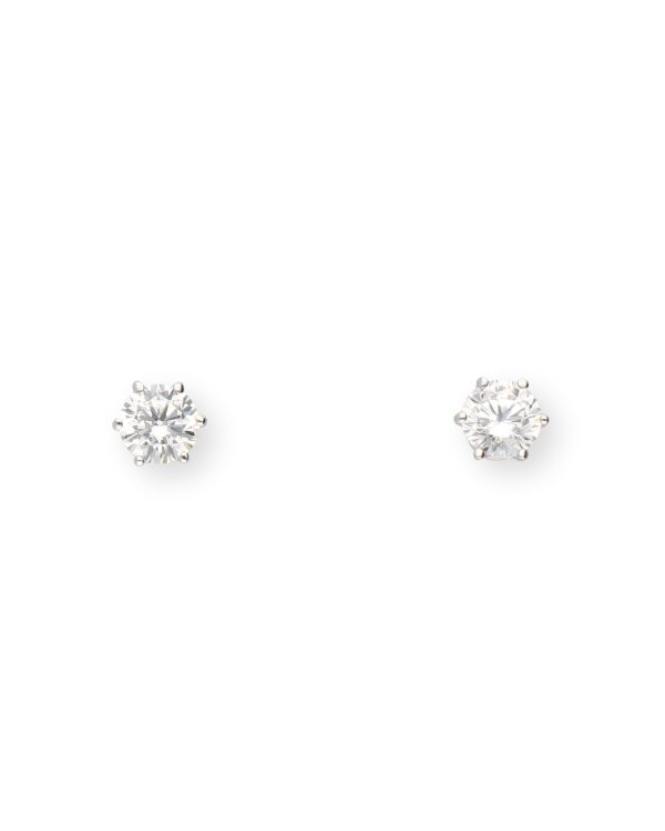 Clous d'oreilles Zirconia Or 18 ct - Solitaire de Carat