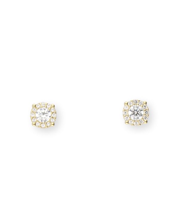 Clous d'oreilles Zirconia Or 18 ct - Solitaire de Carat