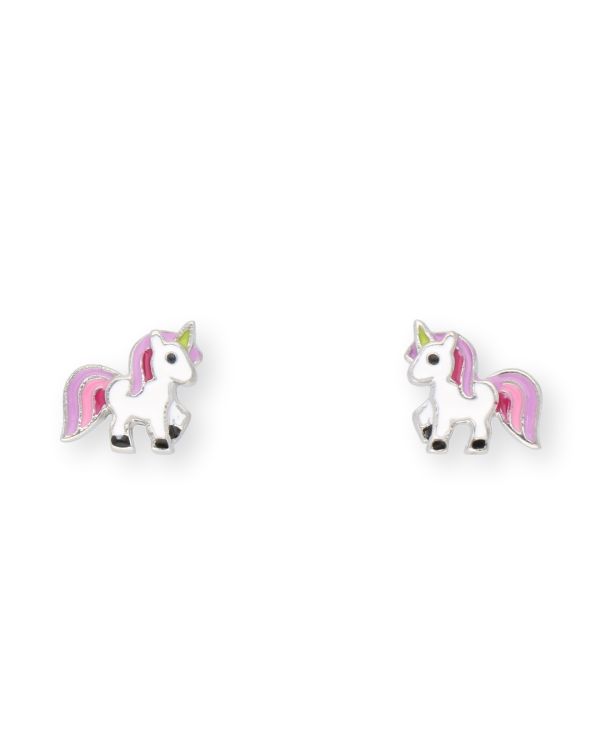 Clous d'oreilles Émail Argent 925 - Motifs de Carat Kids