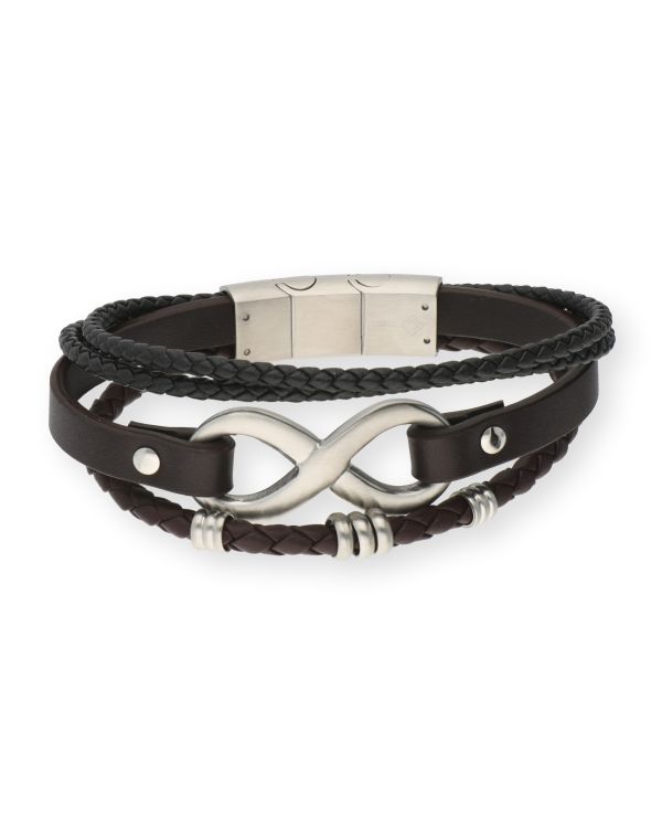 Armband Edelstahl, Leder - Cool von Carat Men