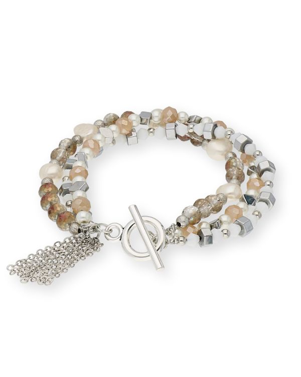 Perlen, Perlmutter Armband Edelstahl - Genuine Stone von Carat