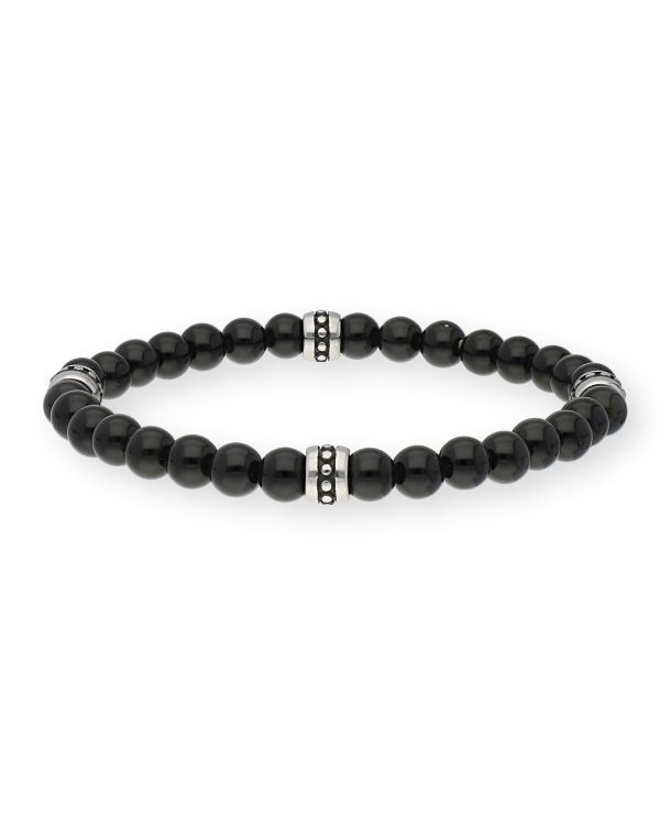 Bracelet Obsidienne Acier inoxydable - Genuine Stone de Carat