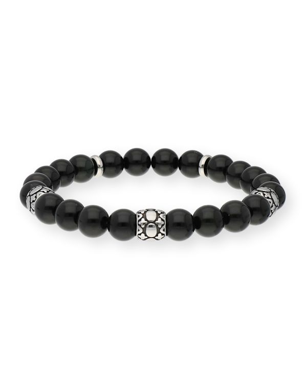 Bracelet Obsidienne Acier inoxydable - Genuine Stone de Carat