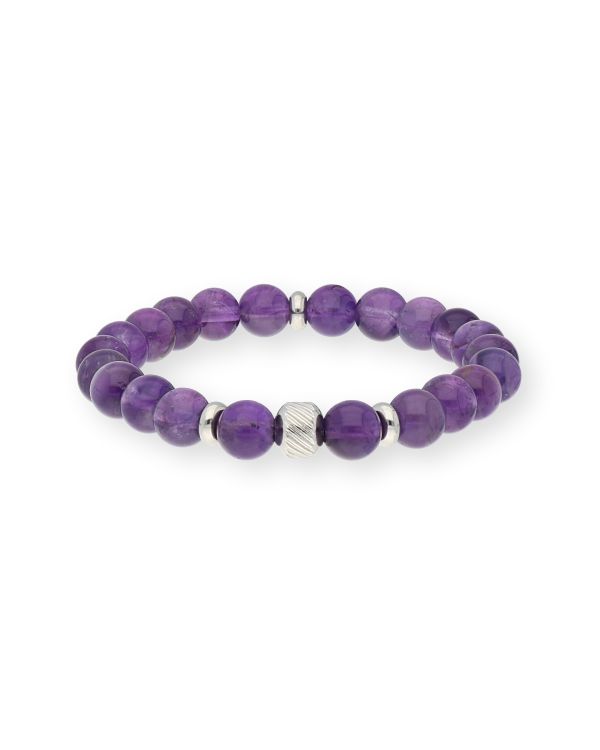 Amethyst Armband Edelstahl - Genuine Stone von Carat Kids