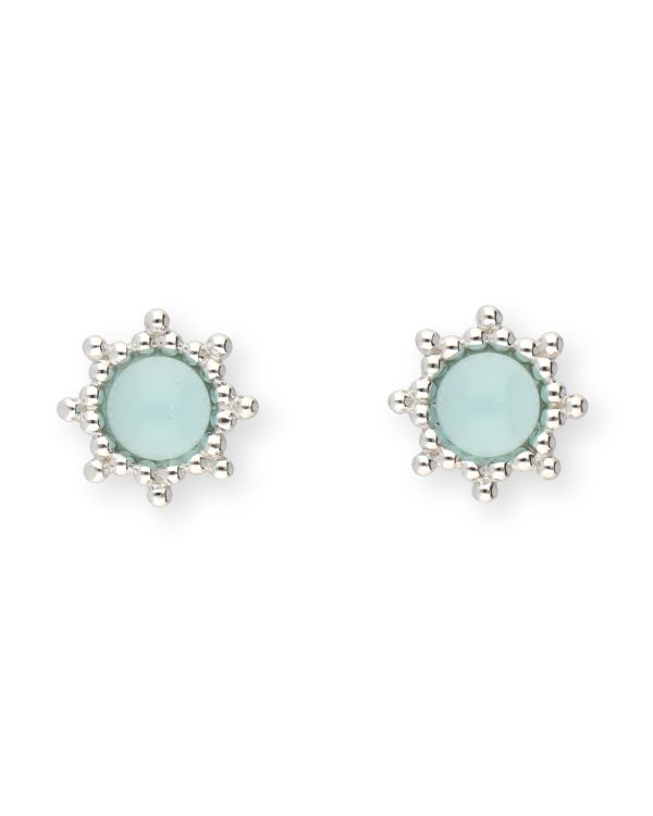 Clous d'oreilles Pierre de Lune Argent 925 - Colorstone de Carat