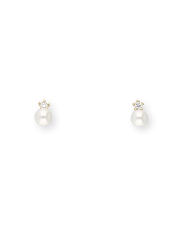 Perlen, Zirkonia Ohrstecker Silber 925 - Pearls von Carat