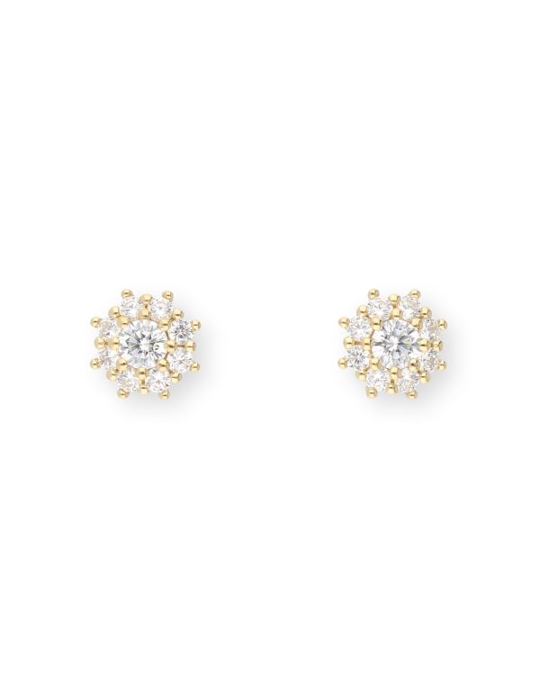 Clous d'oreilles Zirconia Laiton plaqué-Style-Carat and Friends