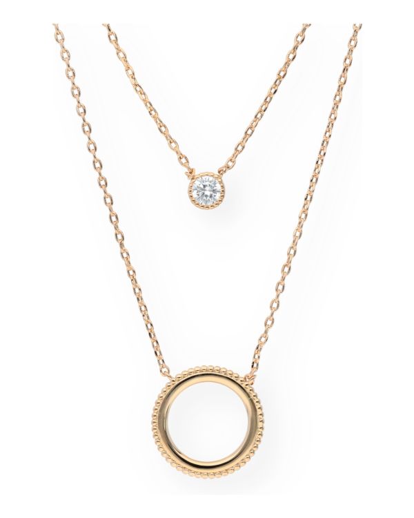 Zirkonia Halskette Messing Plaqué - Style von Carat