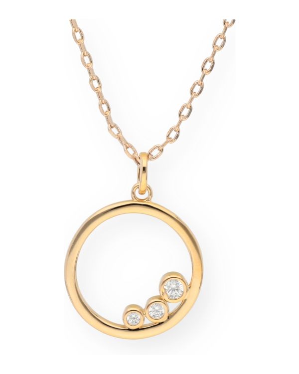 Zirkonia Halskette Messing Plaqué - Style von Carat