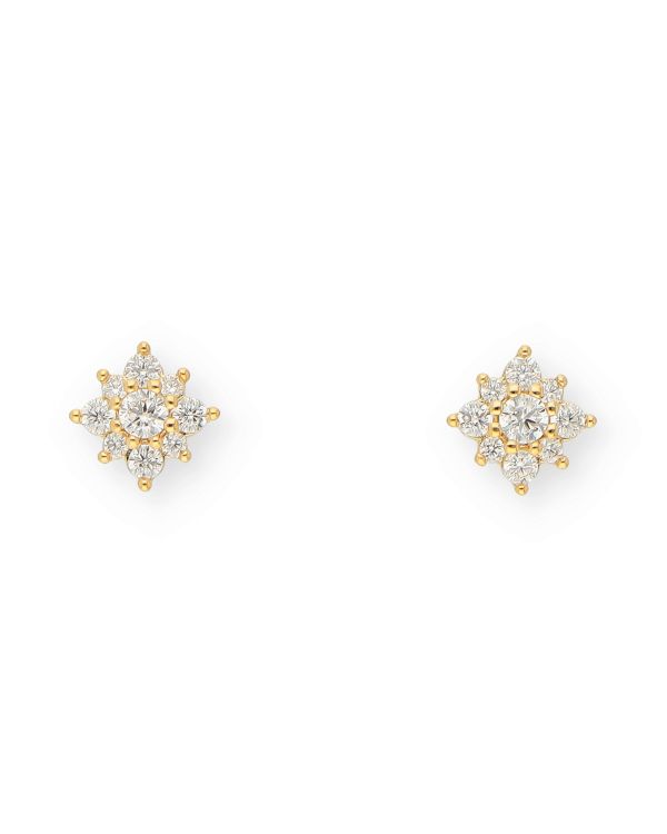 Zirkonia Ohrstecker Messing Plaqué - Style von Carat