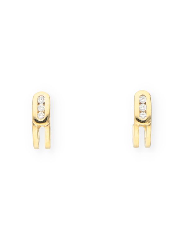 Créoles Zirconia Laiton plaqué - Style de Carat