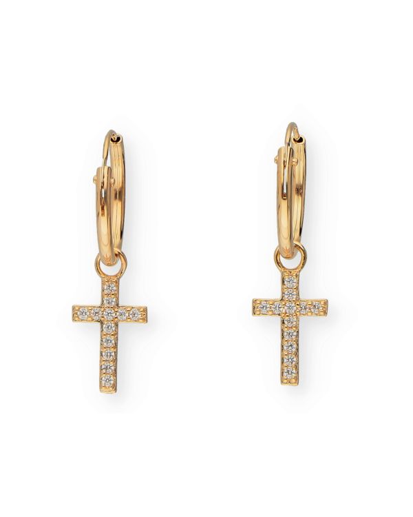 Créoles Zirconia Laiton plaqué - Motifs de Carat