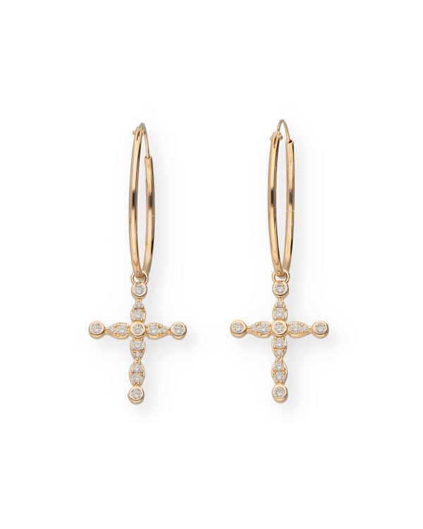 Créoles Zirconia Laiton plaqué - Motifs de Carat