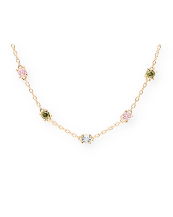 Zirkonia Halskette Messing Plaqué - Style von Carat