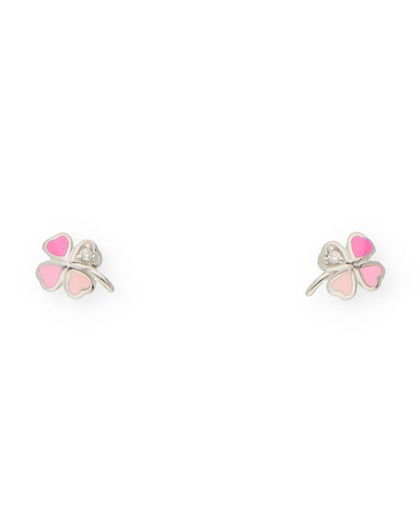 Clous d'oreilles Zirconia, Émail Argent 925-Motifs de Carat Kids