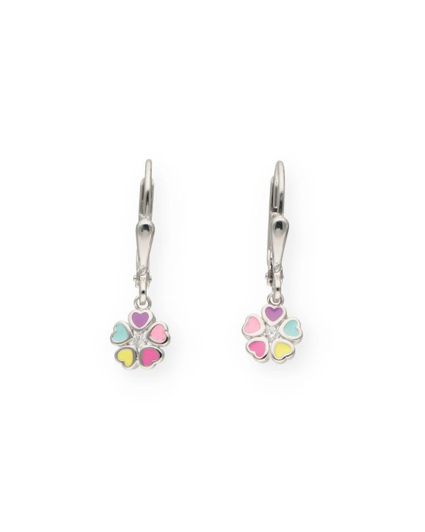 Pendants d'oreilles Zirconia, Émail Argent 925-Motifs-Carat Kids