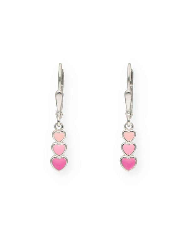 Pendants d'oreilles Émail Argent 925 - Hearts de Carat Kids