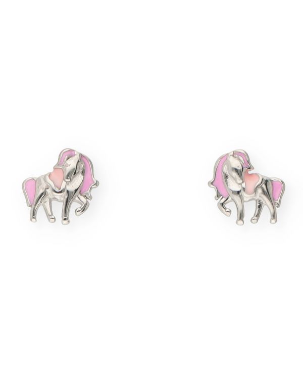 Clous d'oreilles Émail Argent 925 - Motifs de Carat Kids