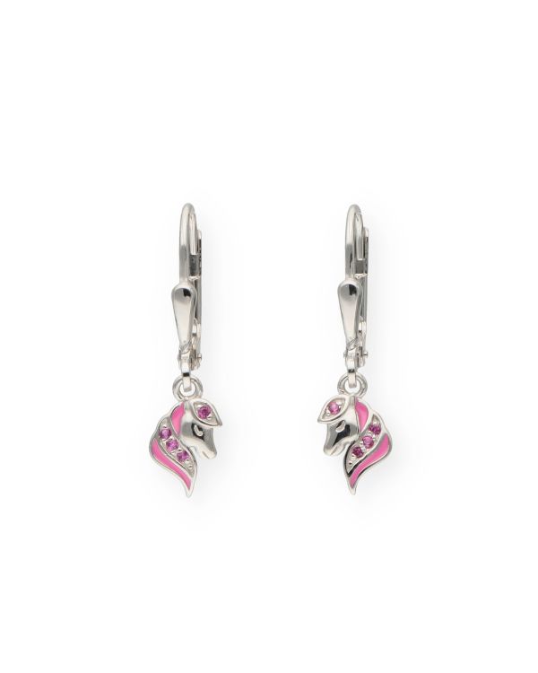 Pendants d'oreilles Zirconia, Émail Argent 925-Motifs-Carat Kids
